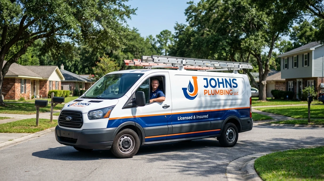Johns Plumbing LLC service van in Fond du Lac, WI